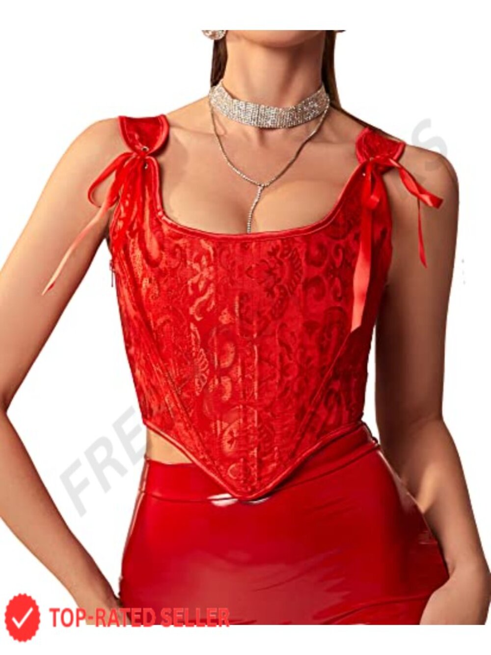 Dreay Womens Vintage Asymmetrical Hem Corset Top Lace-up Bustier Shapewear